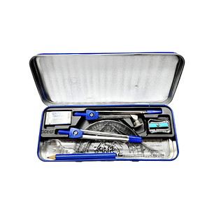 Set De Geometria Doms 9 Piezas Estuche Lata