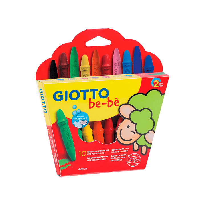 Crayón Cera Lápices Giotto Bebe 10 Colores + Sacapunta 1