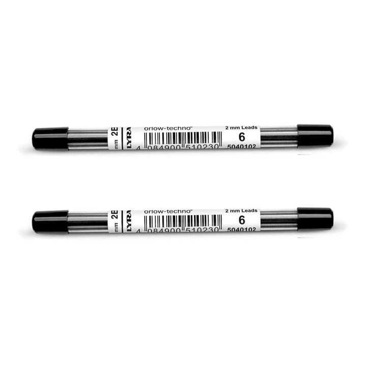 2 Portaminas Lyra 2.0mm con sacapuntas + 2 tubos 6 minas 2b 2