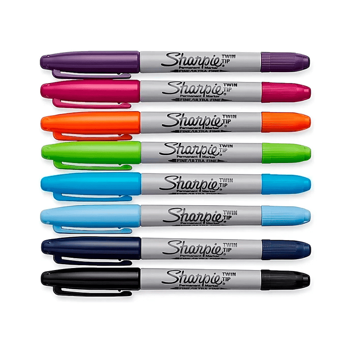 Marcadores Sharpie Doble Punta (twin tip) 8 colores 3