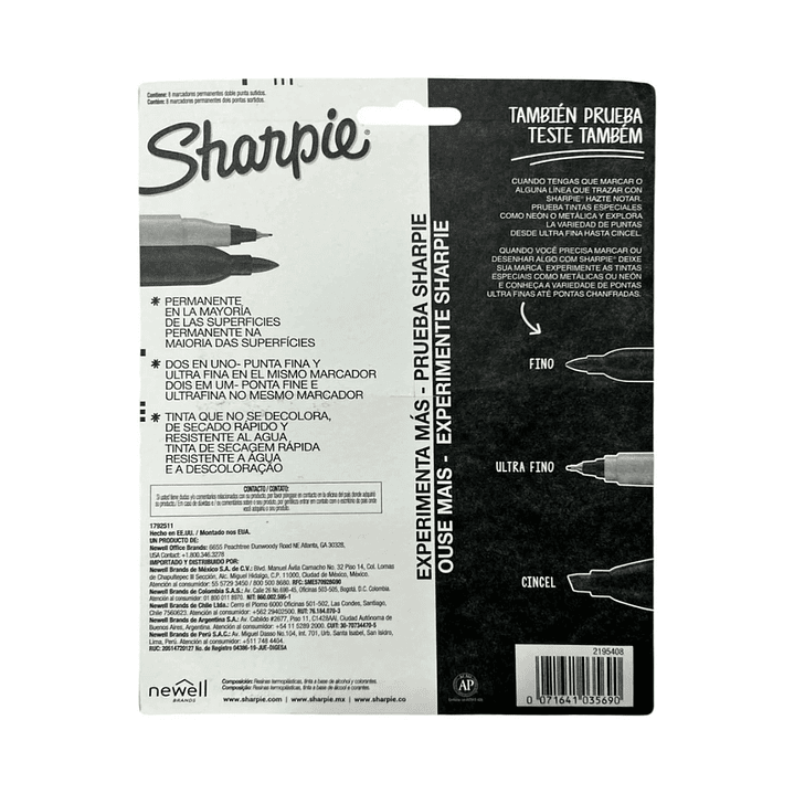 Marcadores Sharpie Doble Punta (twin tip) 8 colores 4