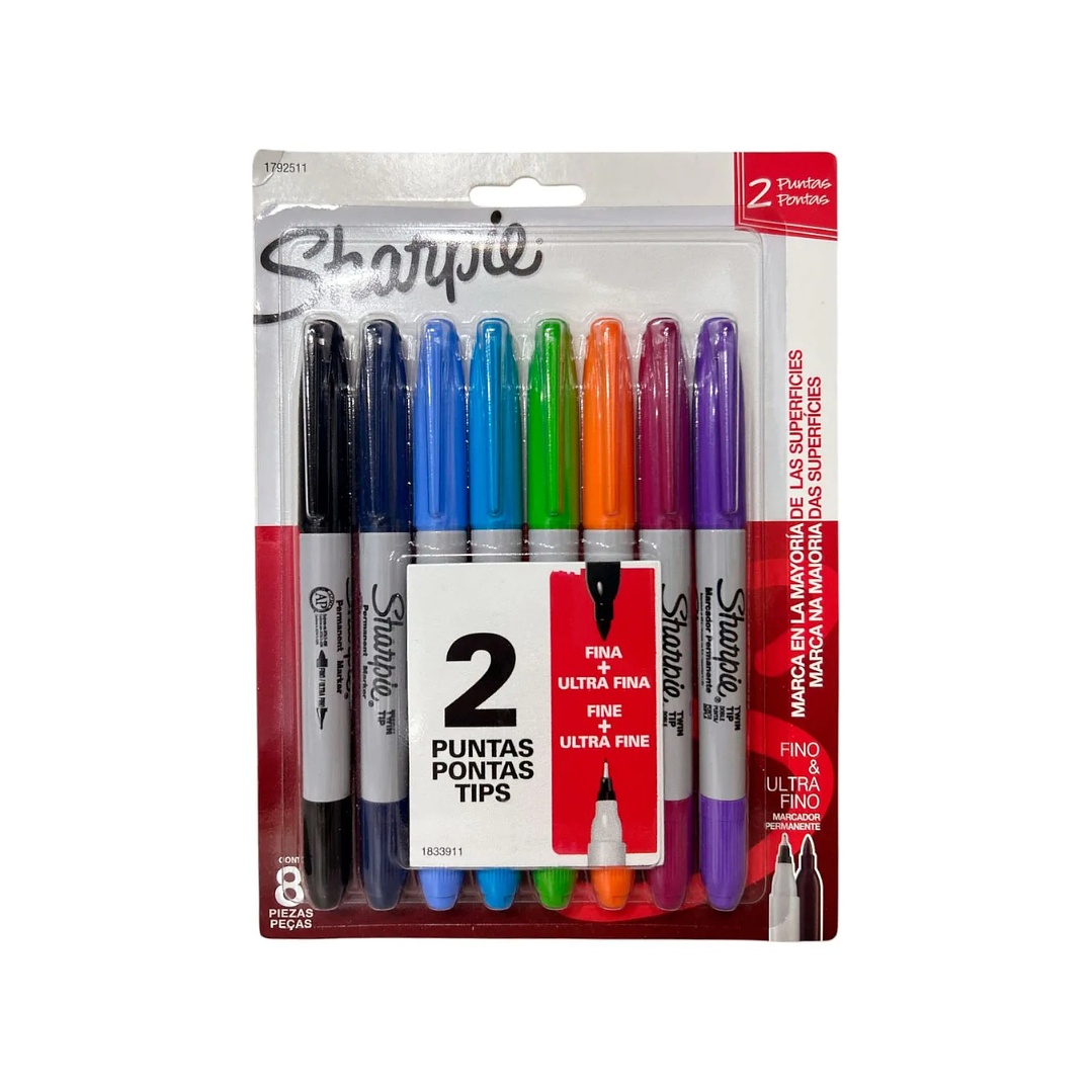 Marcadores Sharpie Doble Punta (twin tip) 8 colores 5