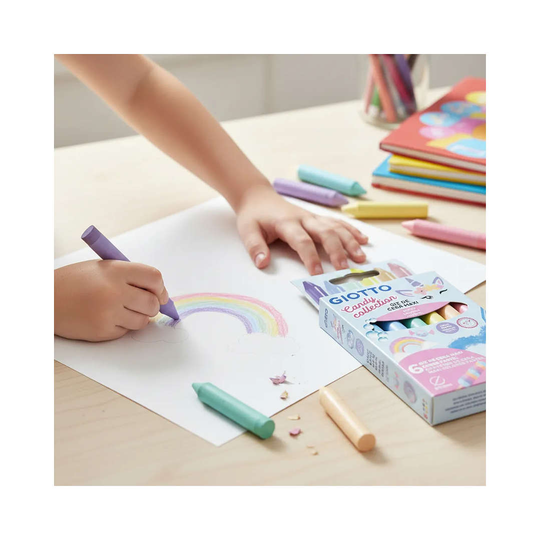 Lapices De Cera Giotto Candy Collection 6 Colores  4