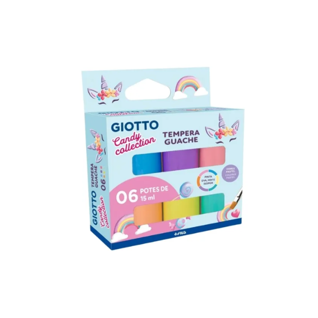 Tempera Guache Giotto Candy Collection 6 Colores Pasteles 1