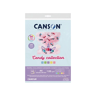Cartulinas 15 Colores Pastel Canson Candy Collection A4 120g