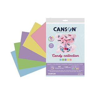 Cartulinas 15 Colores Pastel Canson Candy Collection A4 120g