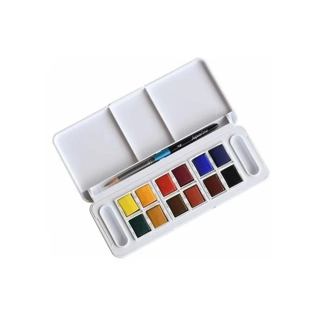 Acuarelas Aquafine Travel Set 12 Colores Daler Rowney Caja plastica 3