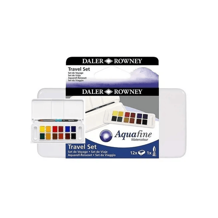 Acuarelas Aquafine Travel Set 12 Colores Daler Rowney Caja plastica 4