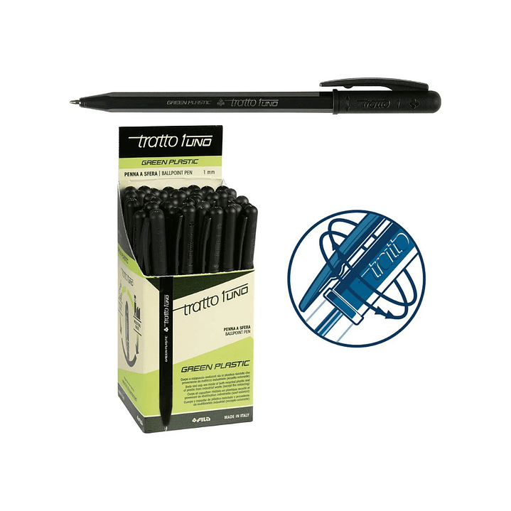 Boligrafo Pasta Negro Tratto 1.0mm Caja 50 Unidades  3