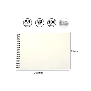 Croquera Dibujo Motarro A4 (29x21cm) 80hojas 100gr.