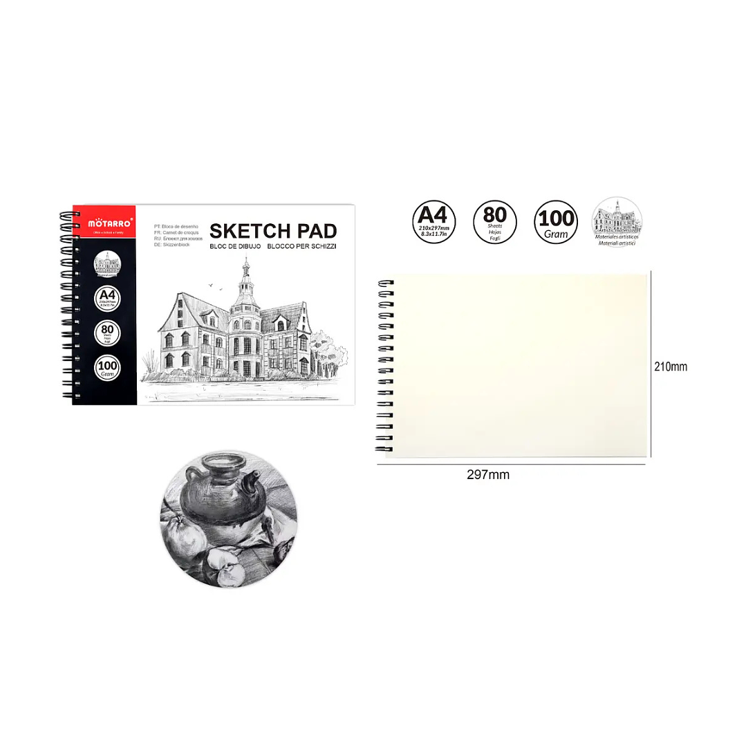Croquera Dibujo Motarro A4 (29x21cm) 80hojas 100gr. 3