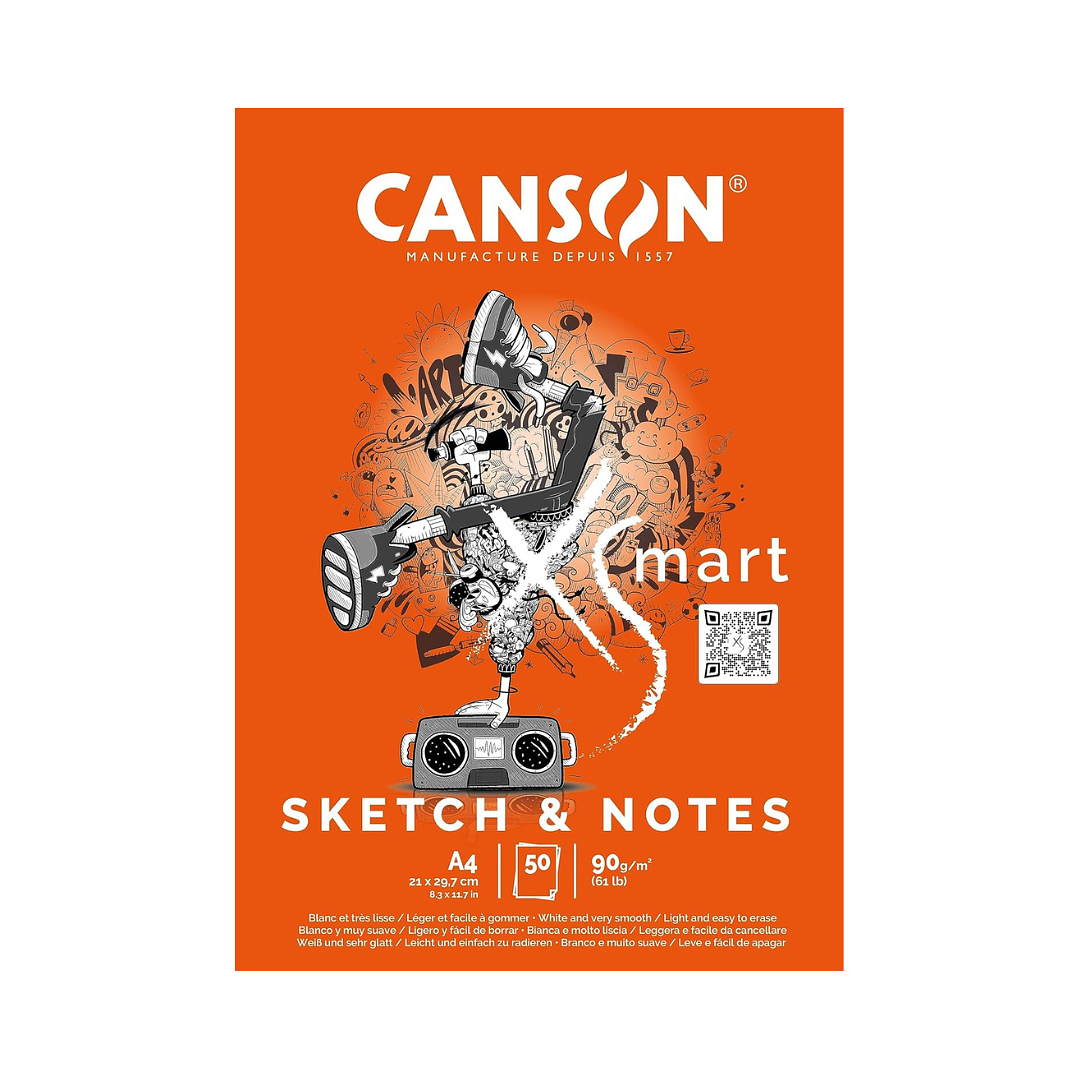 Bloc Canson XSmart Sketch & Notes A4 50 hojas 90gr.    1
