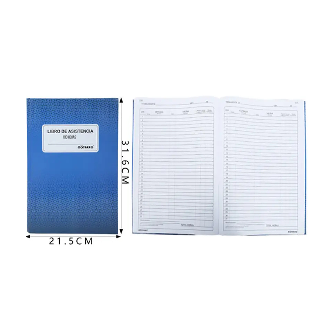 Libro De Asistencia 100 Hojas Motarro Tapa Dura 3