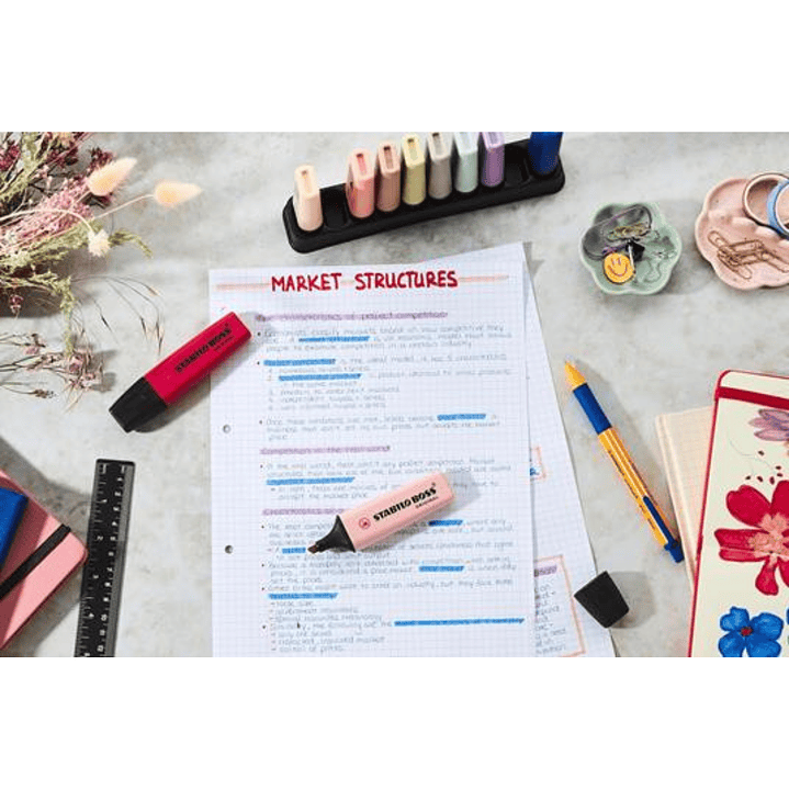 Destacadores Stabilo Boss Nature Wildflower Edition + Deskset 10 Colores 6