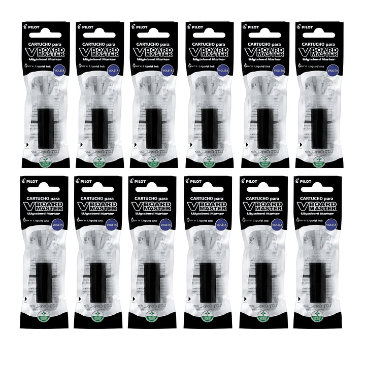 Recarga Plumones Pilot VBoard Pack 12 Cartuchos Color Violeta 1
