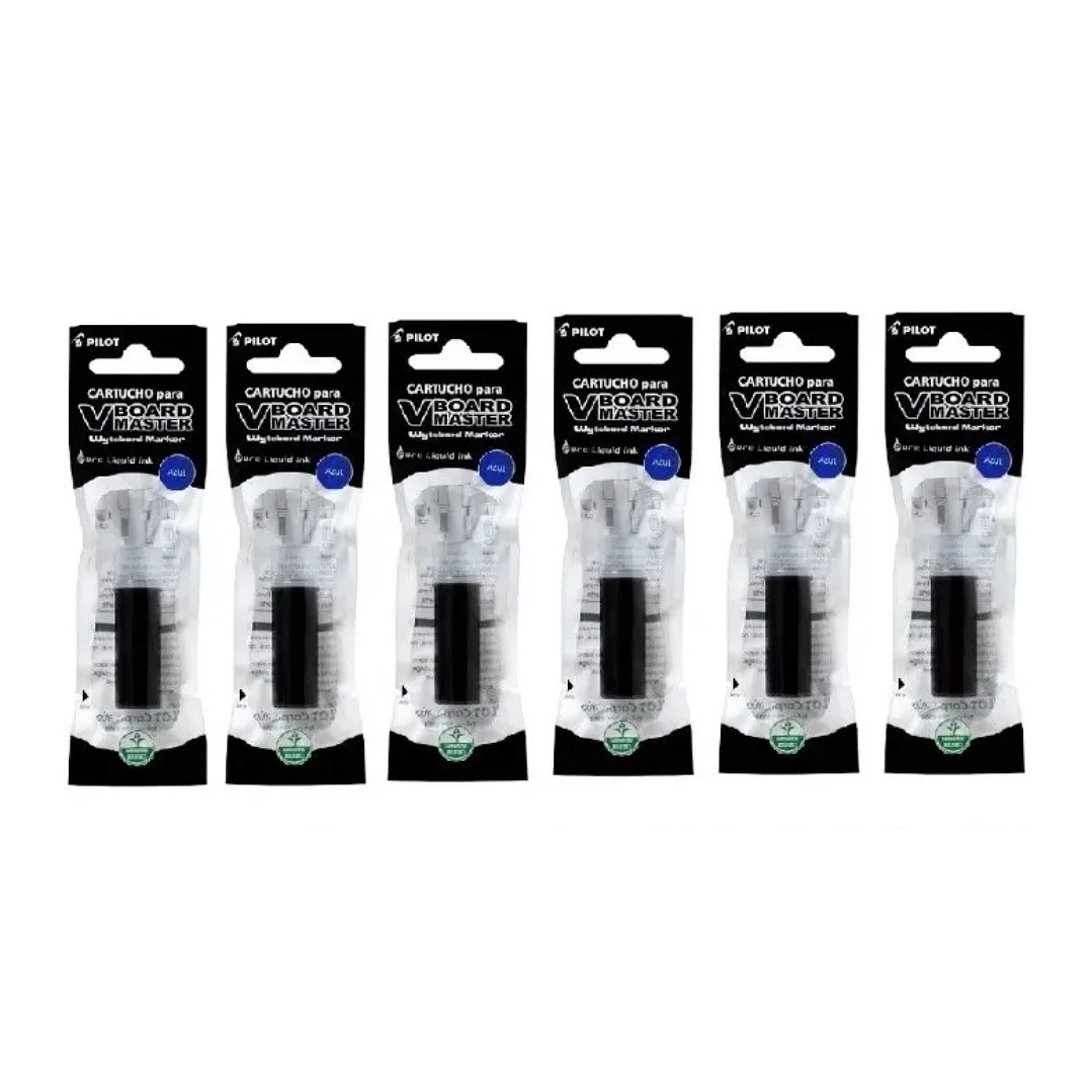 Recarga Plumones Pilot VBoard Pack 6 Cartuchos Color Azul 1