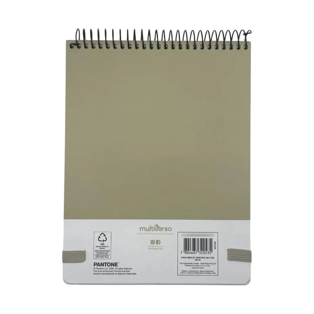 Croquera Medio Oficio Pantone Beige con Elástico 100 hojas 2