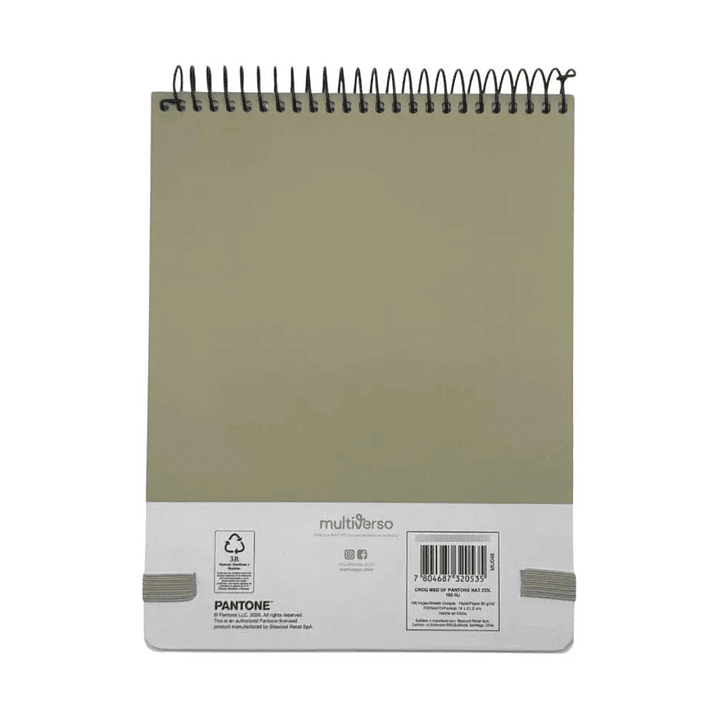Croquera Medio Oficio Pantone Beige con Elástico 100 hojas 2