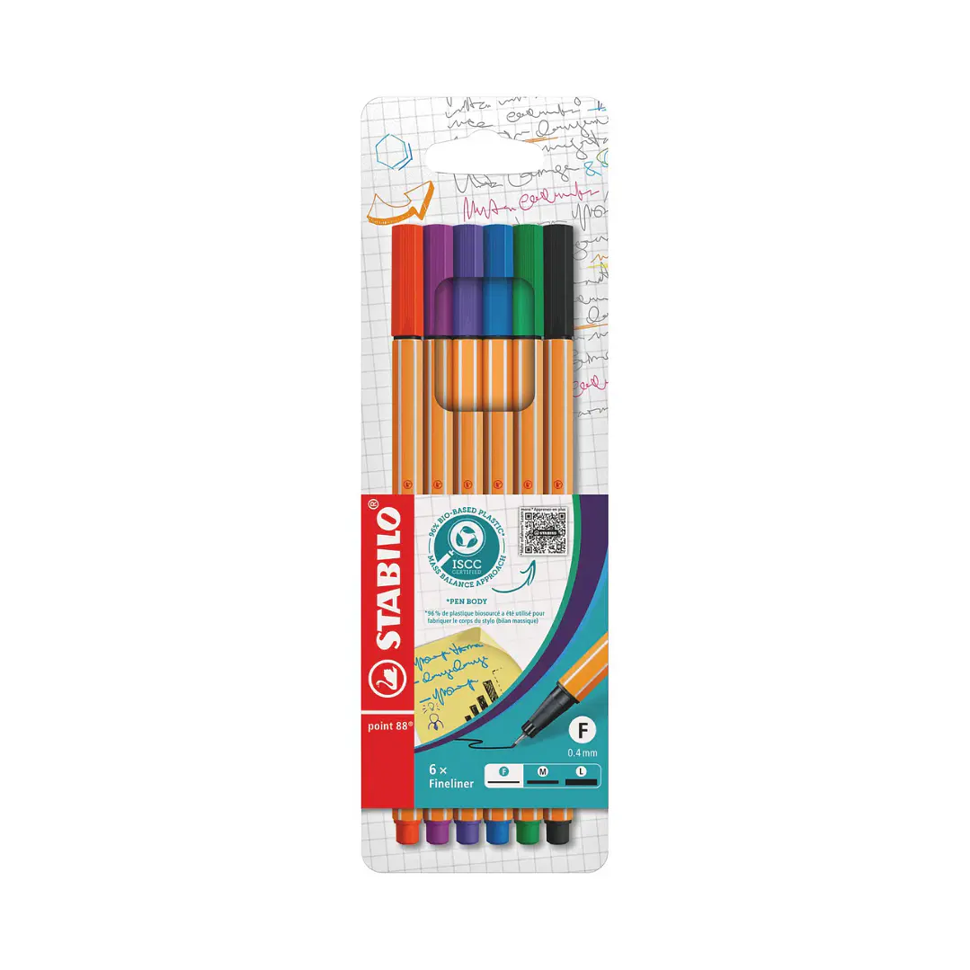 Set 6 STABILO Fineliner point 88 - F 0,4mm 1