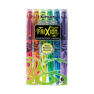 Set Destacadores Frixion Light 6 colores Fluorescentes