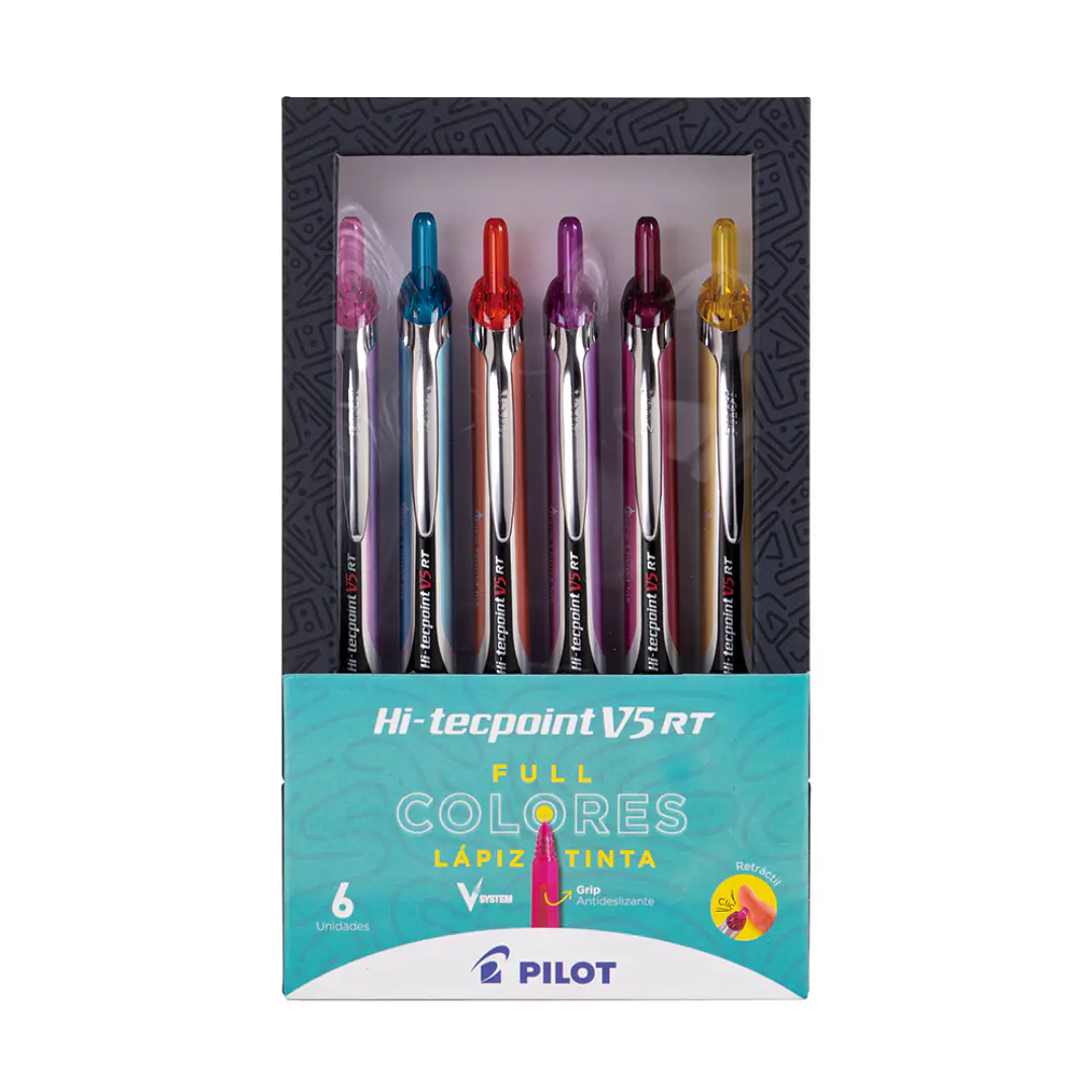 Set Lápices Tinta Hi-tecpoint Grip V5 Retráctil 6 Unidades 1