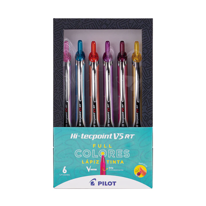 Set Lápices Tinta Hi-tecpoint Grip V5 Retráctil 6 Unidades 1