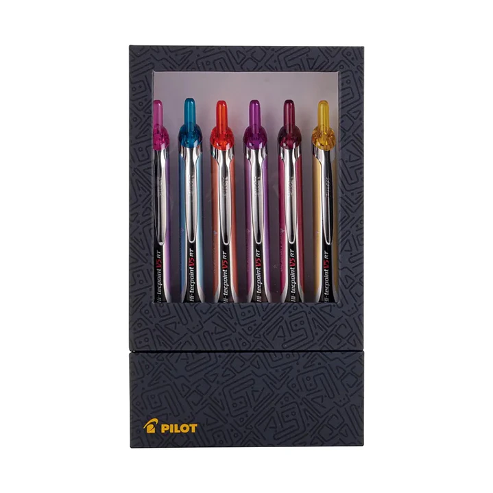 Set Lápices Tinta Hi-tecpoint Grip V5 Retráctil 6 Unidades 6