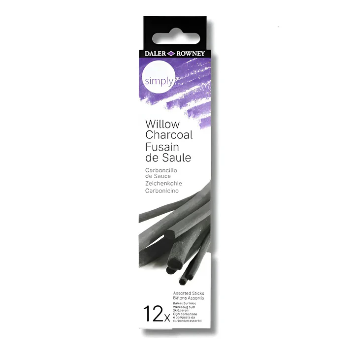 Pack 12 Barras Carboncillo Sauce Daler-Rowney Negro Simply Willow 1