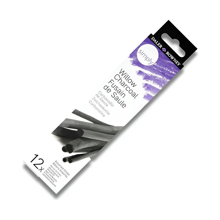 Pack 12 Barras Carboncillo Sauce Daler-Rowney Negro Simply Willow 4
