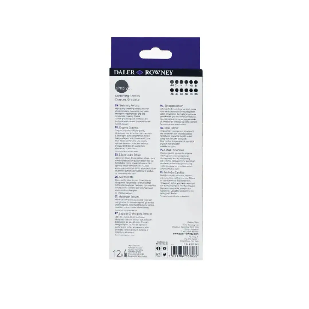 Set de 12 lápices de dibujo Graduados Daler Rowney Simply 7