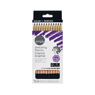 Set de 12 lápices de dibujo Graduados Daler Rowney Simply