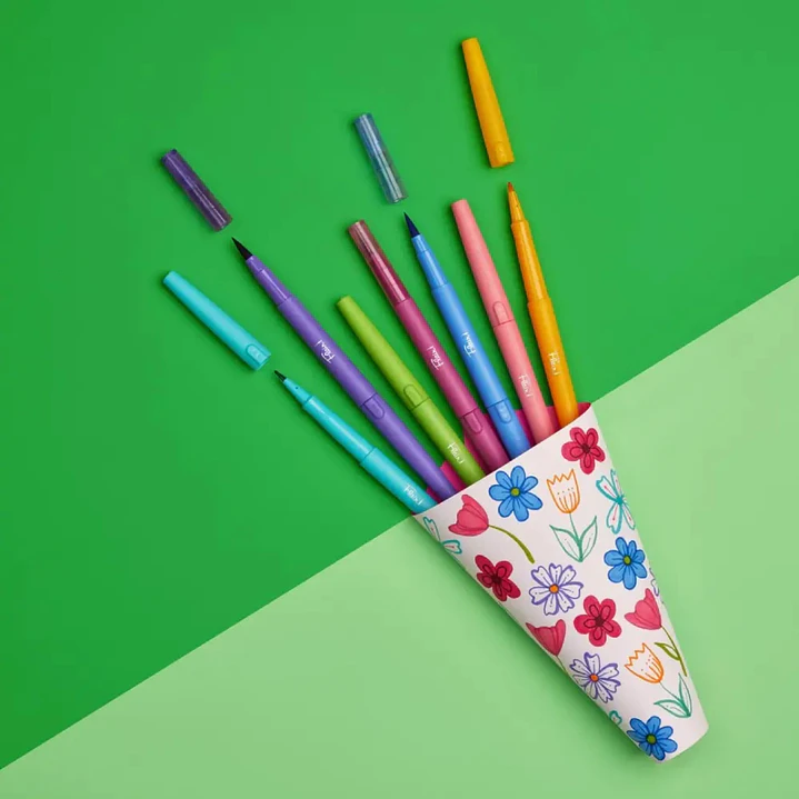 8 Tiralineas Flair Dual Brush Paper Mate Colores Surtidos 3