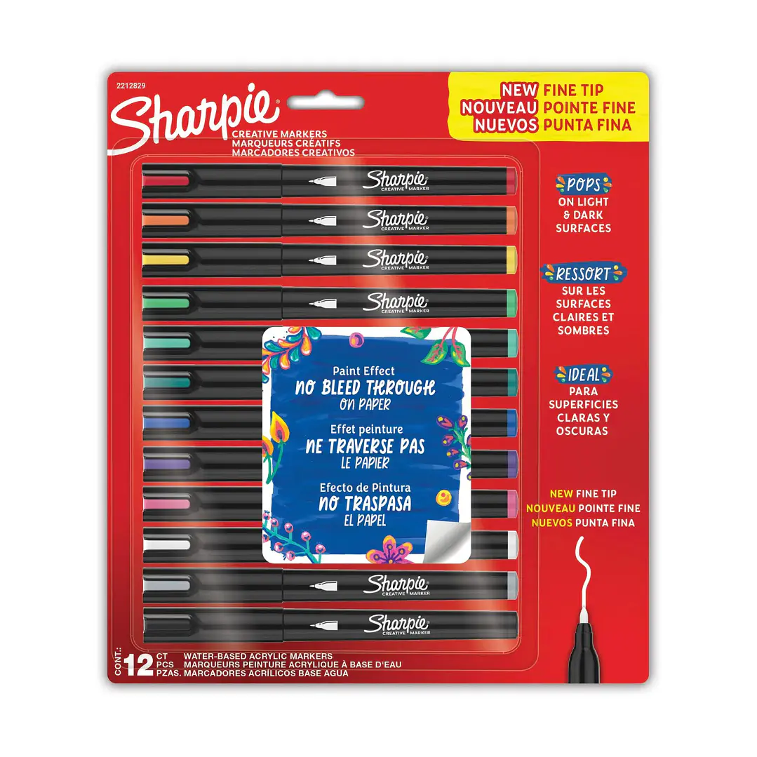 Marcadores Acrílicos Sharpie Punta Fina Colores Surtidos 1