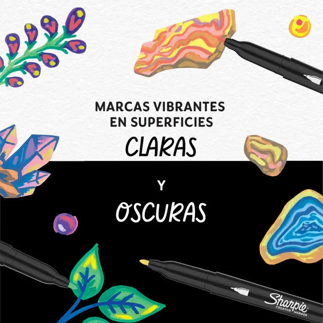 Marcadores Acrílicos Sharpie Punta Fina Colores Surtidos 4