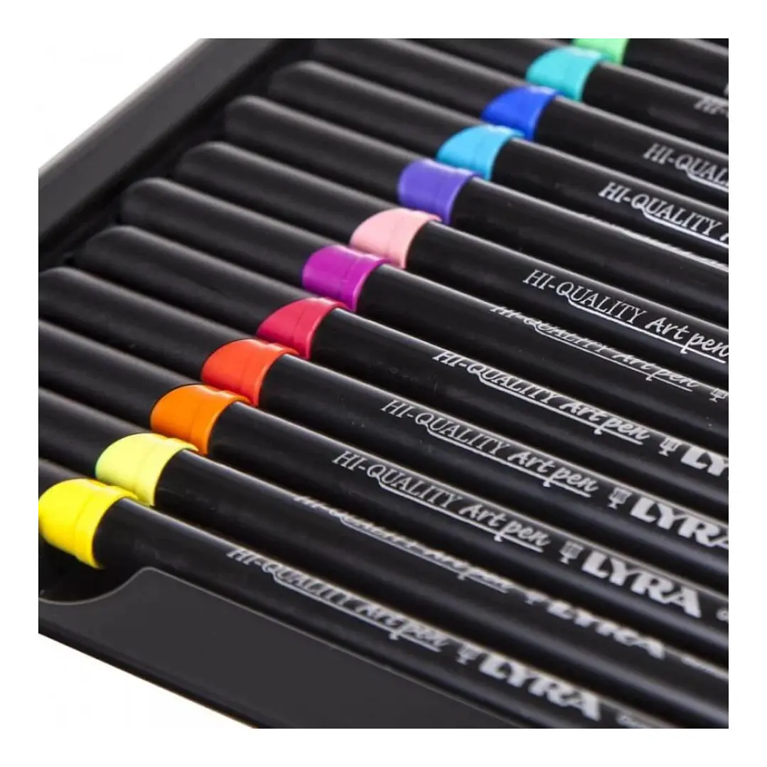 20 Marcadores Art Pen Hi Quality Lyra Caja Metálica 2