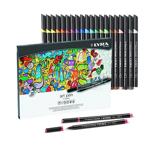 20 Marcadores Art Pen Hi Quality Lyra Caja Metálica