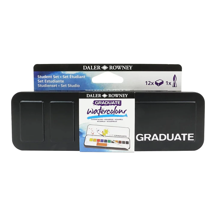Set Acuarela 12 Colores Daler Rowney Graduate + 1 pincel  1