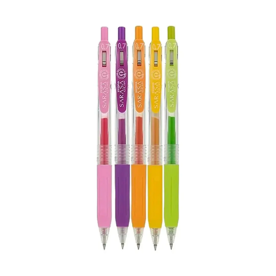 Set 5 Bóligrafos De Gel Zebra Sarasa Clip Spring Sweet 2