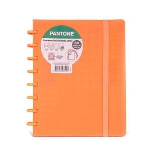 Cuaderno Disco Medio Oficio Pantone Coral 80 hojas 