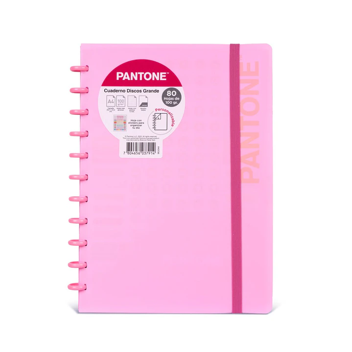 Cuaderno Discos Grande Pantone Rosado A4 80 hojas  1