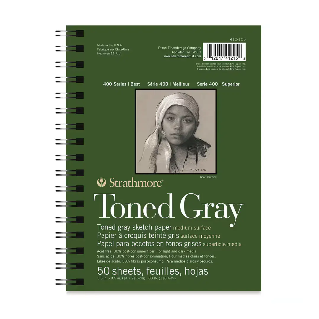 Cuaderno De Dibujo Strathmore Toned Gray 14x21,6cm 50h 118g 1
