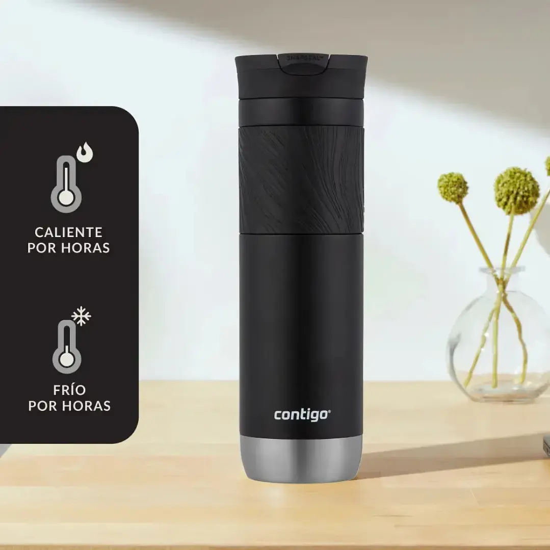 Vaso Térmico Mug Contigo Byron Negro 2.0 Snapseal 710ml Acero Inoxidable 3