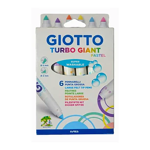 Marcadores Jumbo Giotto Turbo Giant 6 Colores Pastel