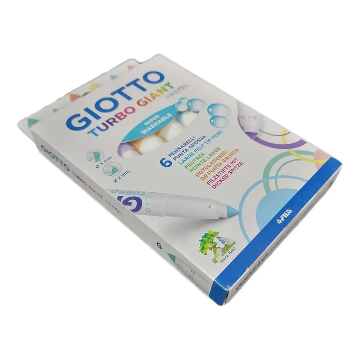 Marcadores Jumbo Giotto Turbo Giant 6 Colores Pastel 2