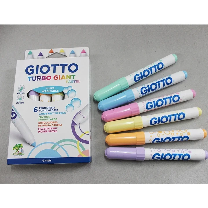 Marcadores Jumbo Giotto Turbo Giant 6 Colores Pastel 4