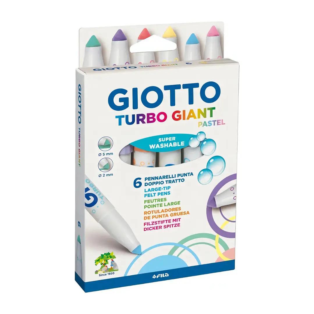 Marcadores Jumbo Giotto Turbo Giant 6 Colores Pastel 5