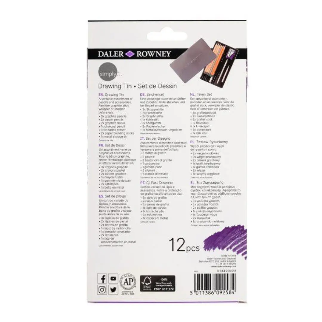 Set Lápices dibujo Daler Rowney Simply Sketching 12 Piezas 7