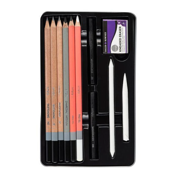 Set Lápices dibujo Daler Rowney Simply Sketching 12 Piezas 3