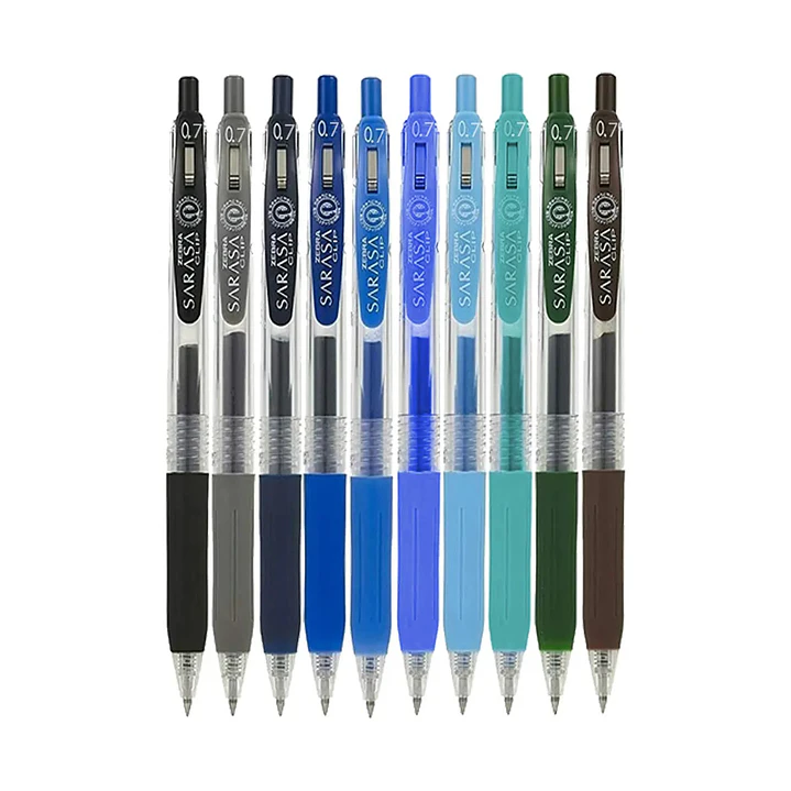 Set 10 Bóligrafos de Gel Zebra Sarasa clip 0.7mm Winter 2