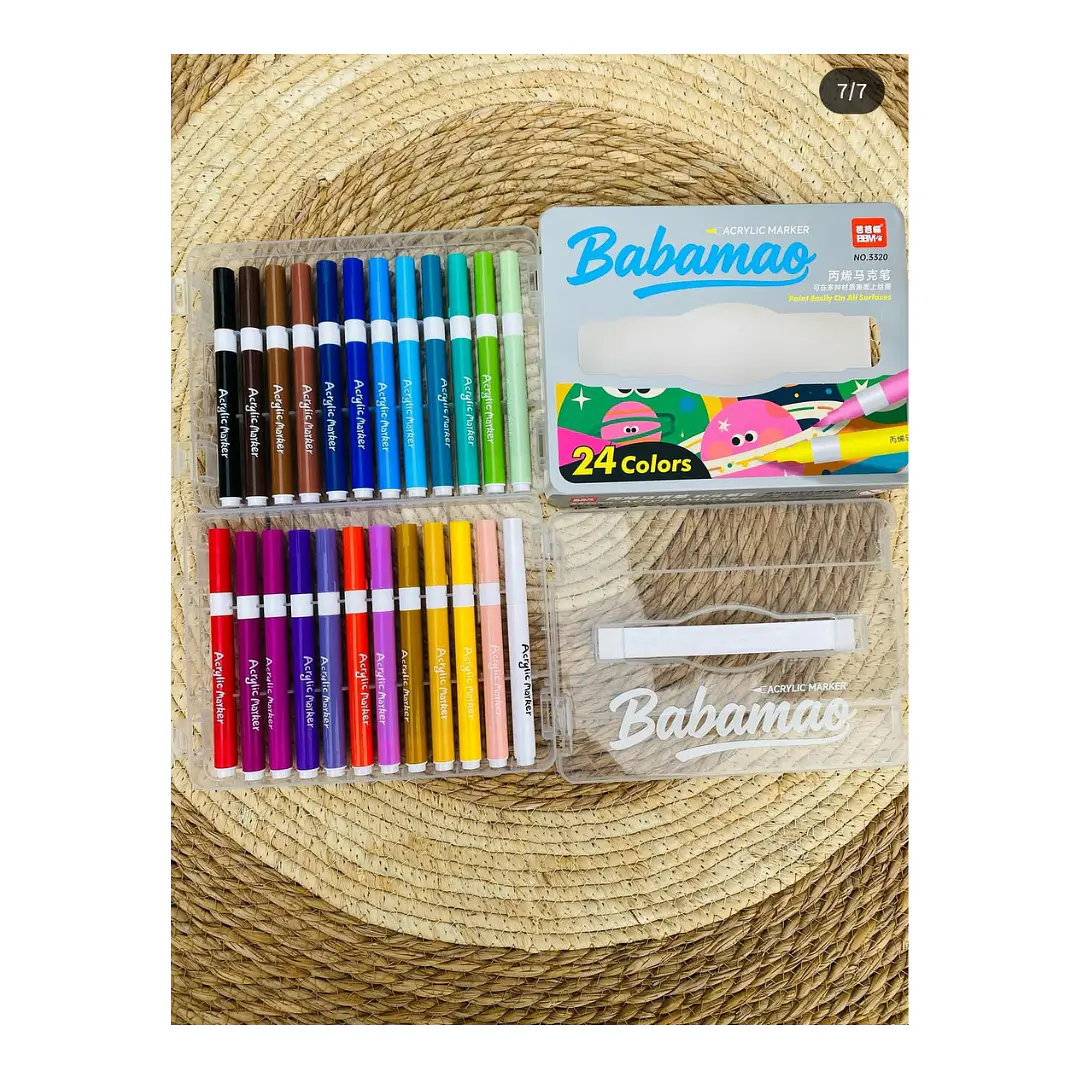 Marcadores Acrílicos Punta Pincel 24 colores Maleta Apilable 2